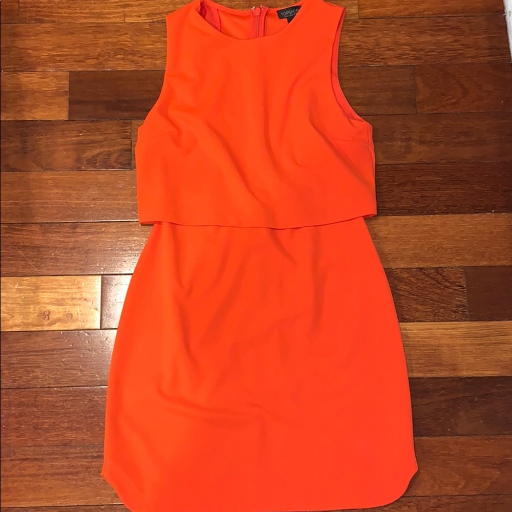 coral dress from topshop
